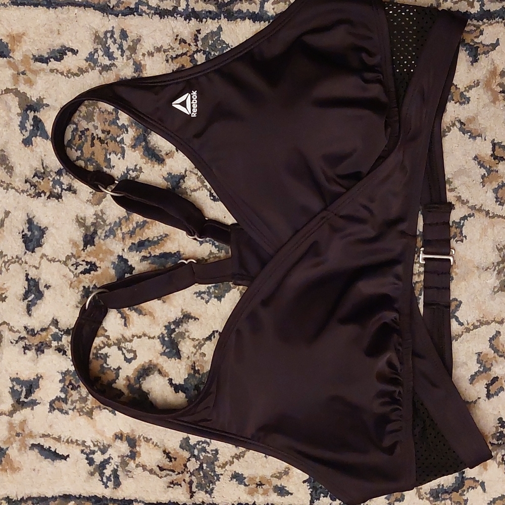 Womens Reebok sport/swim bra, black. Large